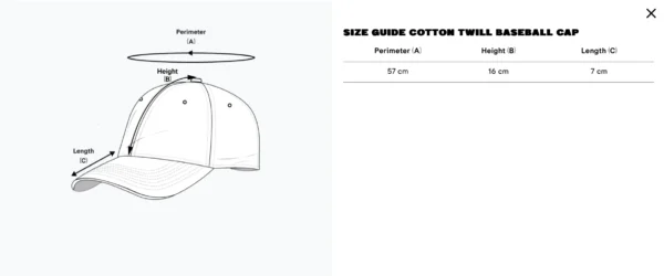 Size Guide Cap Variante 2